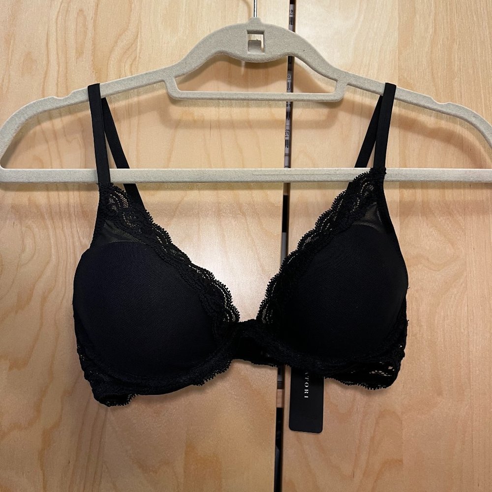 Natori Feathers Contour Plunge Bra Black